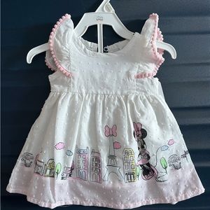 Disney top and bottom baby girl 0-3 months Minnie Mouse Eiffel Tower